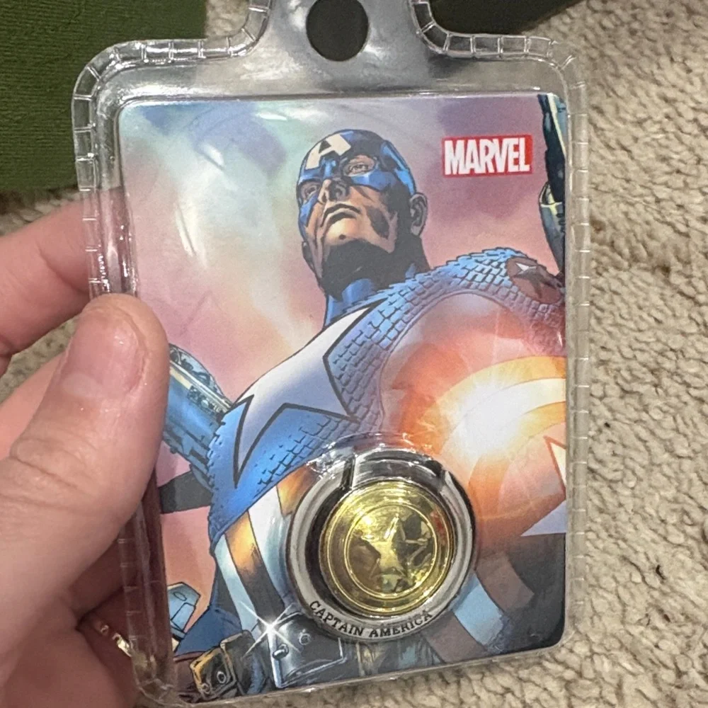 Marvel Captain America silver/gold phone ring
